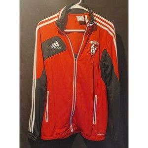 Adidas FC United Full Zip-Up Jacket Mens Medium Red Climacool Soccer